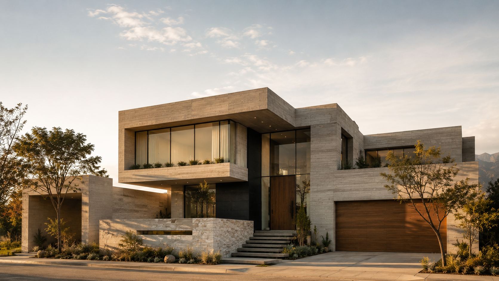 Quattro Construcción — fachada de residencia premium