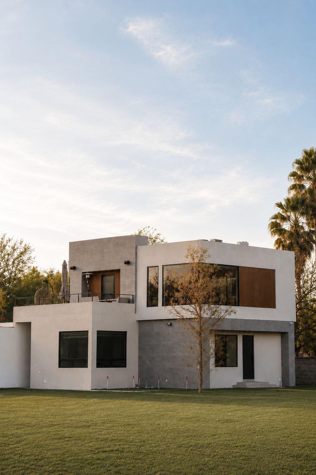 Quattro Construcción — fachada de residencia premium